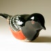 Pottery Bird Sculpture Hand Formed Spotted Towhee