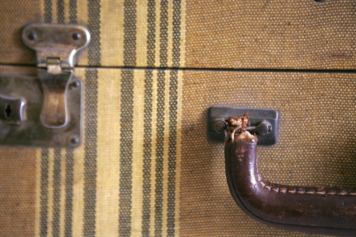 Antique Striped Luggage Set