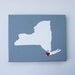 New York State Map, State Love, State Silhouette, Customize - Affordable Original Painting (8 x 10 Canvas)