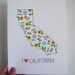 State Love, State Map, Country, Silhouette, 8 x 10 Art Print, I love California