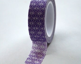 Washi Tape - 15mm - Purple and White Geometric Pattern - Deco Paper Tape No. 343