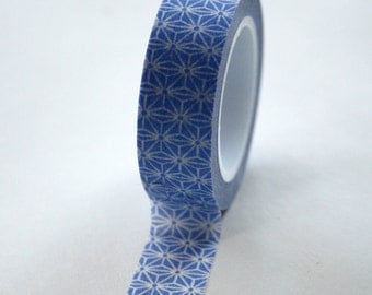 Washi Tape - 15mm - Periwinkle Blue and White Geometric Pattern - Deco Paper Tape No. 344