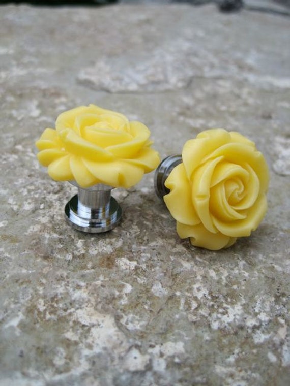 Petite Drawer knobs in Yellow with Rose MORE COLORS Available