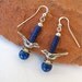 Southwestern Sterling and Lapis Bird Fetish Earrings