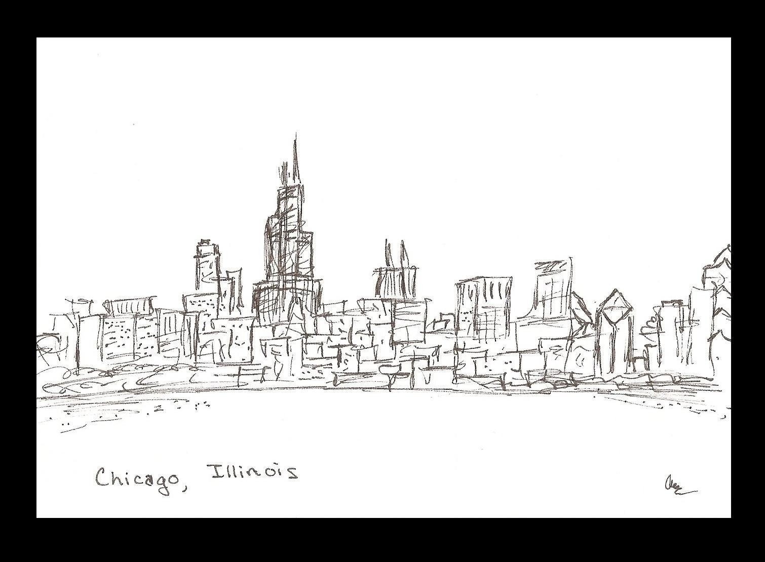 Chicago Skyline Coloring Page