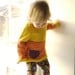 Girls Knitted Sweater - Nautica Pullover in canary yellow and fuchsia with purple pocket - size 2-4 years