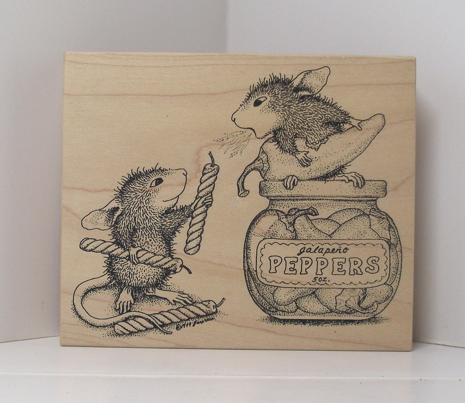 Retired House Mouse Rubber Stamp JALAPENO PEPPERS by PollysPlace