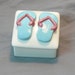 Ceramic Flip Flop Keepsake Box Aqua Pink