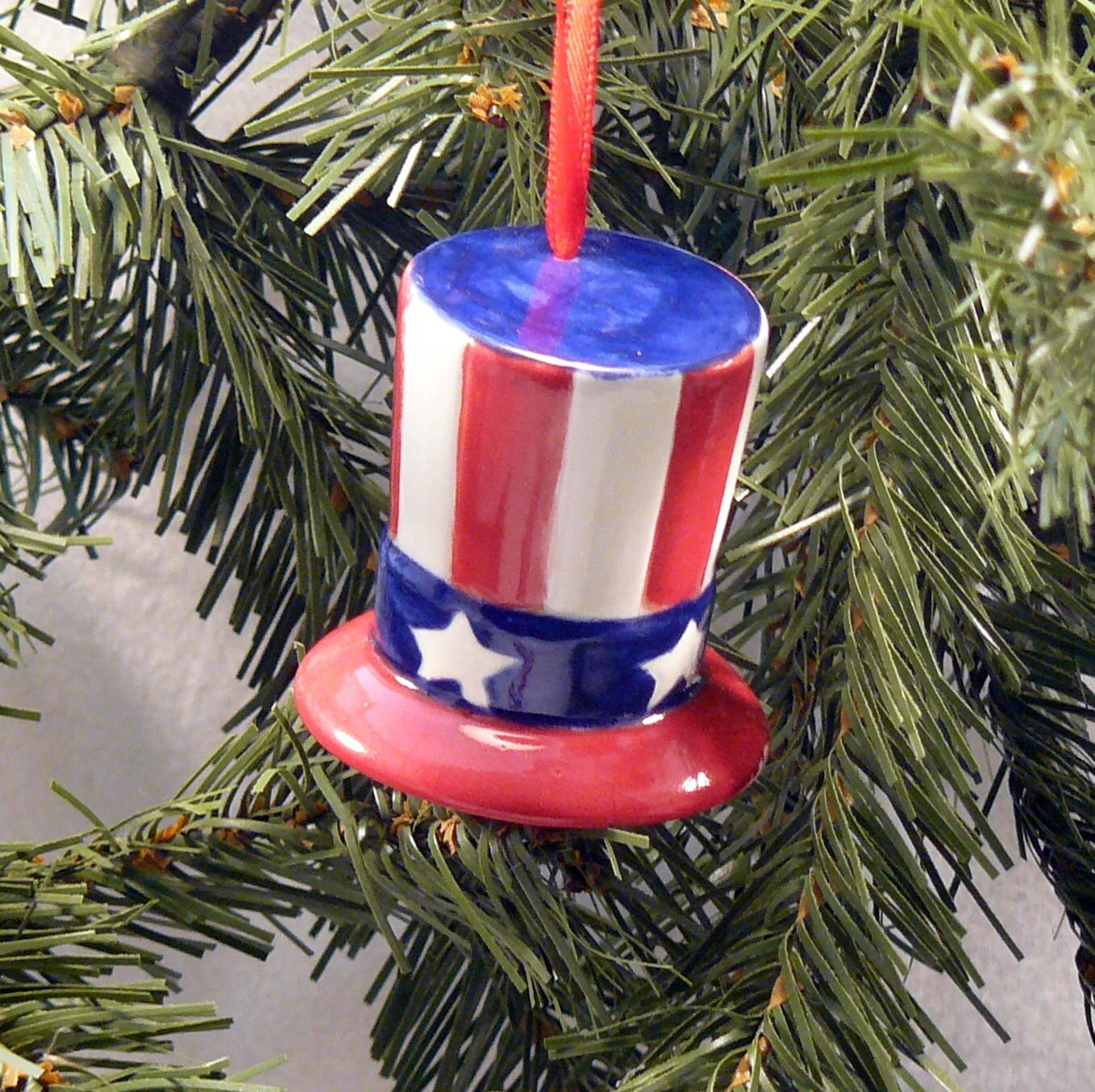ceramic christmas ornament americana hat ceramic christmas ornament americana hat