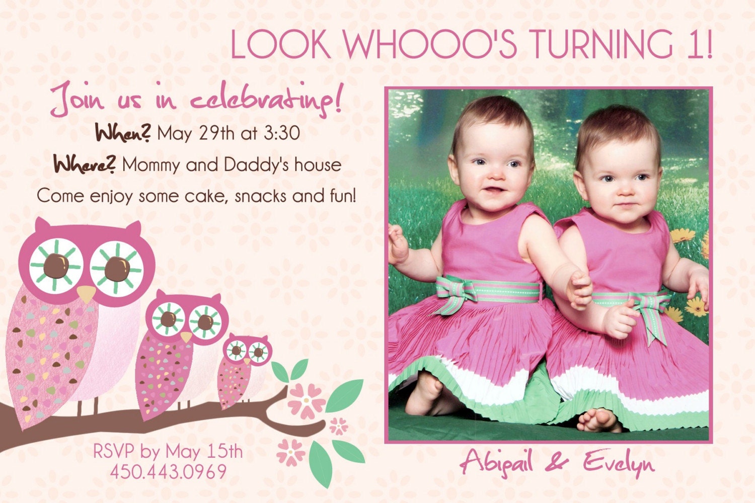 Birthday Invitations For Twins First Birthday 1