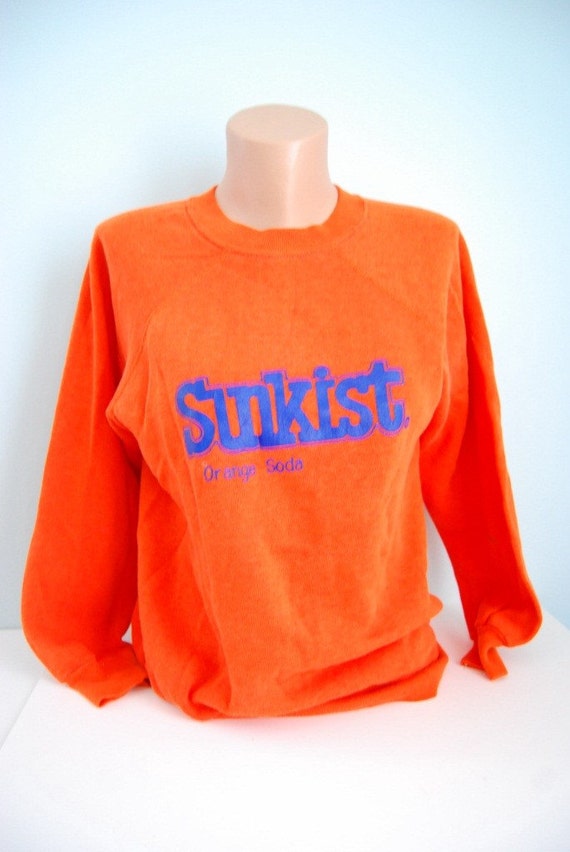 Vintage Sunkist Sweatshirt Orange Super Thin And Comfy Medium