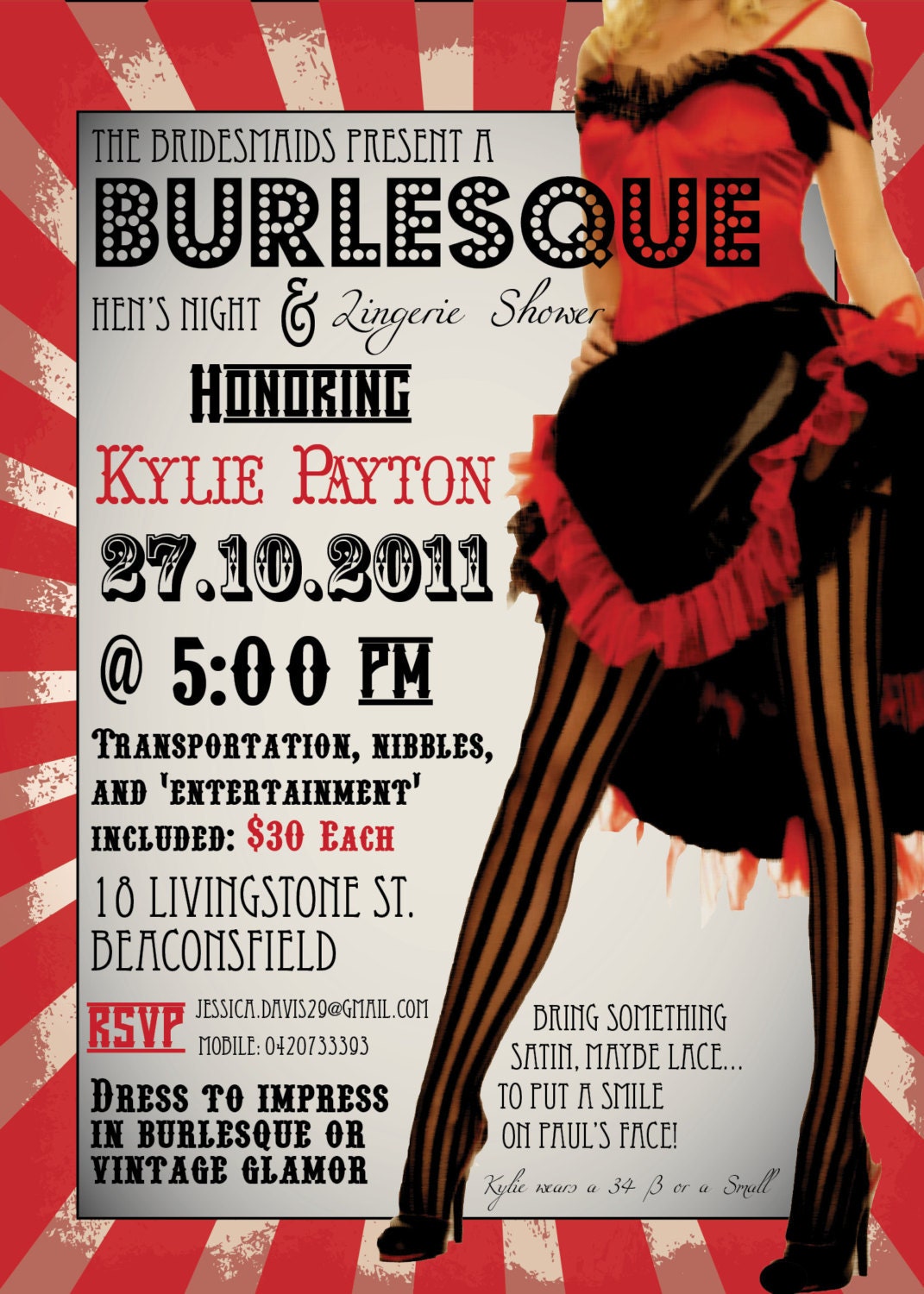 Burlesque Invitation Templates Free 1