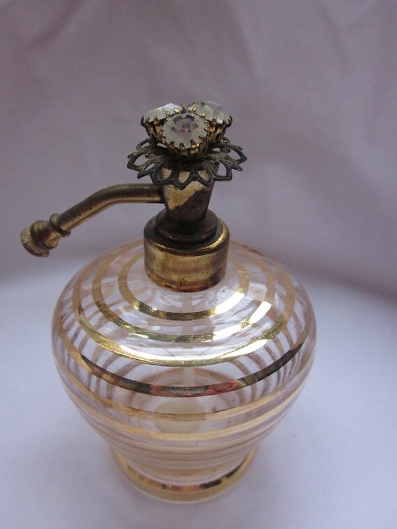 IRICE Rhinestone Top Perfume Bottle VINTAGE