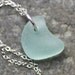 POWDER MOON. Blue Seaglass on Sterling Necklace