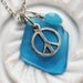Rare Bright Aqua Seaglass on Sterling Necklace