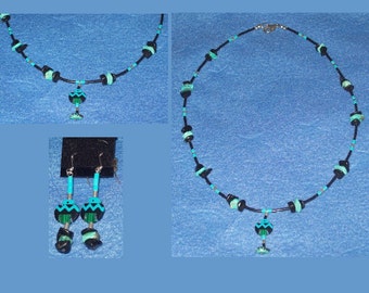 Native American Inlayed Neckace and Earrings
