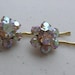 Aurora Borealis Vintage Rhinestone Hair Pins, Hair Jewelry, Repurposed Hair Pin Set, Bobby Pin, Flower Hair Pins