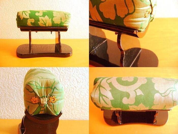 Vintage Japanese Geisha Pillow Takamakura