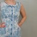 1960's Powder Blue Floral Landscape Cotton Dress, M
