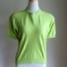 Vintage 1960's Ban-Lon style Yellow Green Short Sleeve Sweater Pullover // Casual Sport Shirt // Chartreuse Shirt