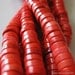 Bright Red Orange Magnesite Turquoise Heishi Beads 5 inches 13cm LAST SET