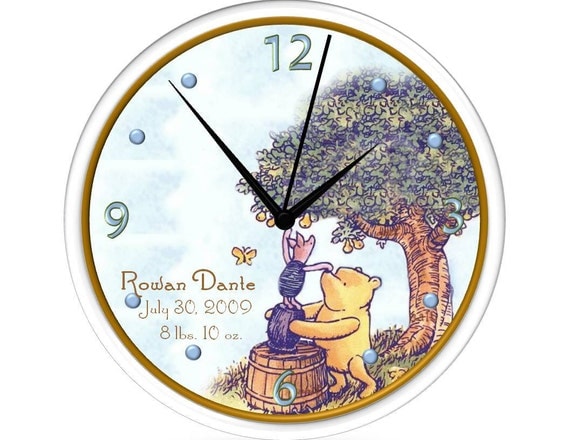 Classic Winnie the Pooh Wall Clock Personalized by debbieshine