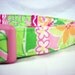 Lilly Pulitzer Fabric Girl Dog Collar Pink Green Orange Flowers - Limited Quantity