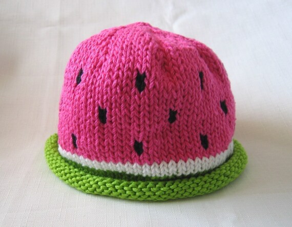 Knit Watermelon Cotton Baby Fruit Hat great photo prop