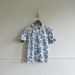 1950s vintage blue cotton floral tomboy blouse