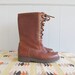 SALE.... 1980s vintage rust leather bass hunting boots 7.5