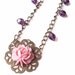 SALE Rosy Posy Necklace, Flower Cabochon, Filigree, Jewellery by dspdavey on Etsy