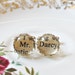 Mr Darcy Cuff Links. Vintage Pride and Prejudice Jane Austen Geekery Wedding Groom Words Text Quote