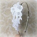 Bridal Headband, Flower Girl, Head Piece Vintage Lace Flower Applique, Accessories by dspdavey on Etsy