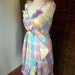 Vintage Pastel Plaid Ruffle Neck Lolita Sundress M