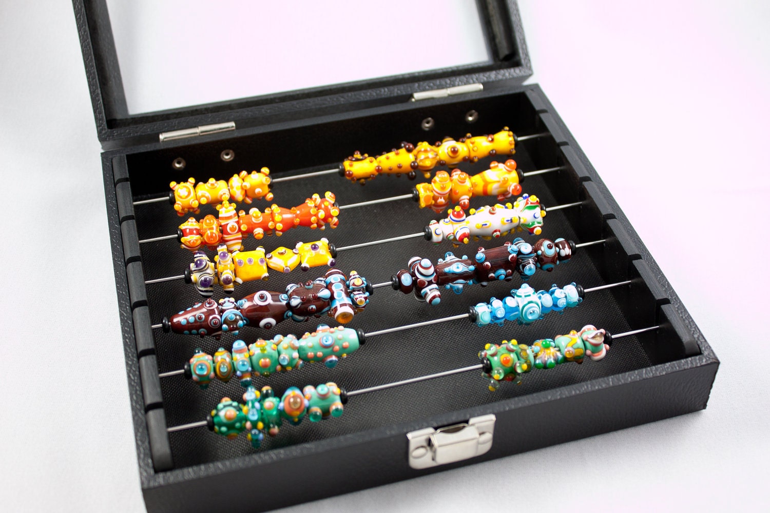 Display and storage tray for Lampwork beads Pandora Troll