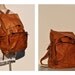 vintage leather backpack vintage brown LEATHER BACKPACK tote rucksack back pack ruck sack