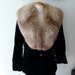 Vintage Blazer Velvet BLack Front Pockets Button Up Long Sleeve Jacket Faux Velvet