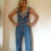 Vintage Denim Jeans Jumper Onesie Zip Up Suspenders Summer Spring Boho Bemian Hippie 1970s 70s