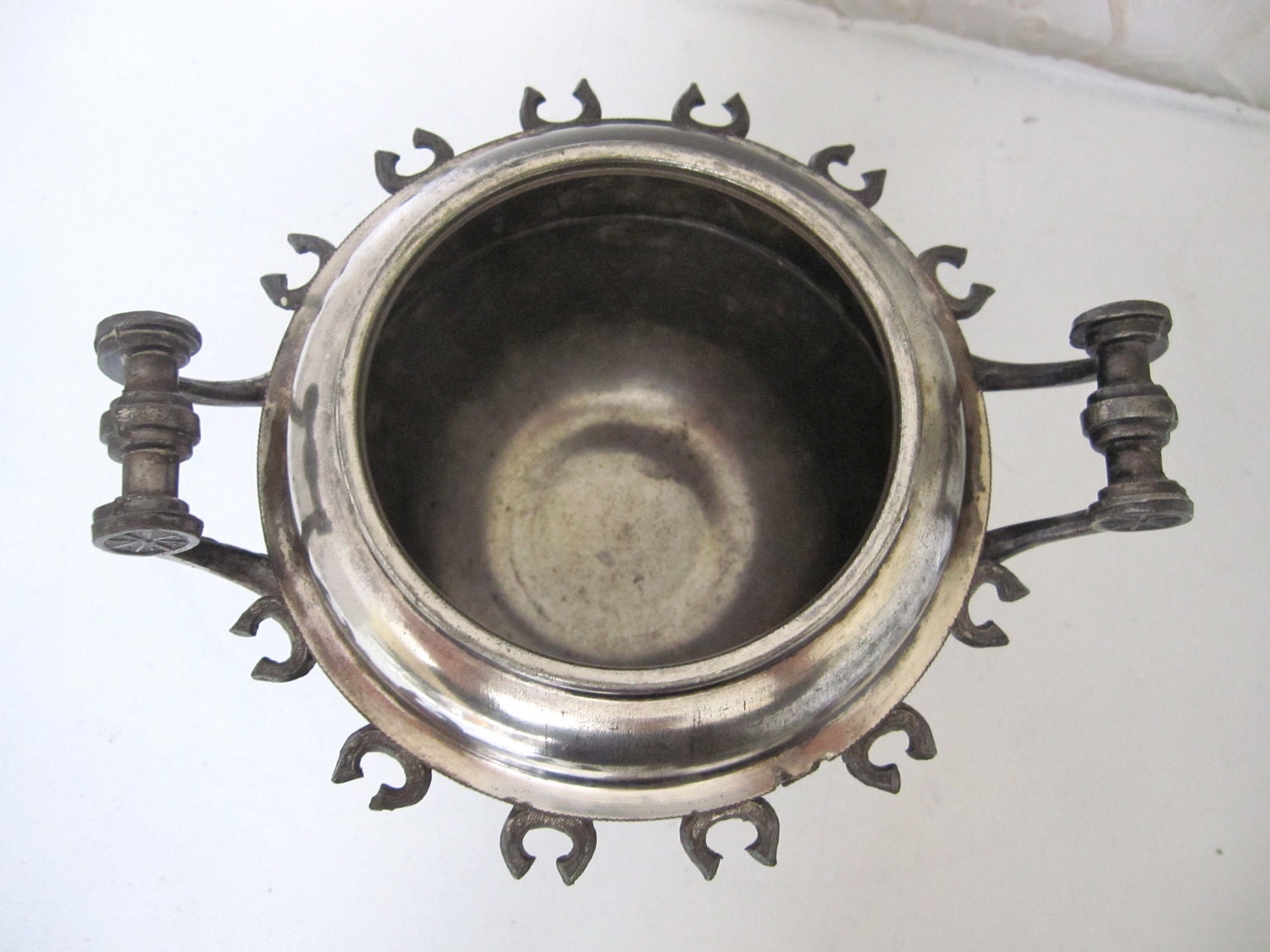 Antique Victorian Spooner Bird Finial Sugar Bowl and Silver