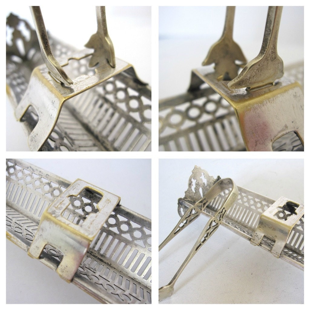 Antique Victorian Sugar Cube Holder Caddy and Removable Sugar