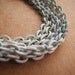 Multistrand chunky white bracelet. Upcycled. Adjustable length. Chain cuff. Vintage chain. Silver findings. OOAK women's jewelry gift.
