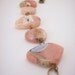 Pink Peruvian opal bracelet. Pale stole. White and gray. Antiquated gold toned chain. Cuff like and marble. Women's jewelry.