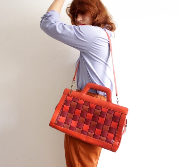 orange and brown purse