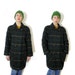 Vintage jacket / 1980s gray checked wool pea coat / size L