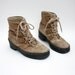 Vintage boots / brown fur and leather apre ski / size 37-7