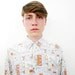 Vintage shirt. egyptian print short sleeve button up. size M/L