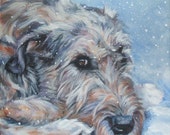 Irish Wolfhound art print CANVAS print of LA Shepard painting 12x12 dog art Irish Wolfhound art print CANVAS print of LA Shepard painting 12x12 dog art