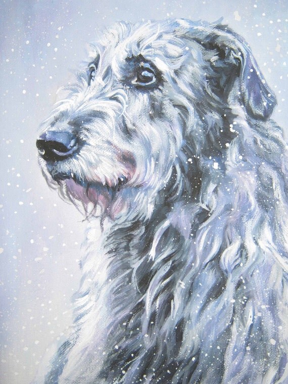 Irish Wolfhound art print CANVAS print of LA Shepard painting