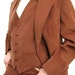 3 Piece Corduroy Suit - Vintage 70s Brown Blazer Vest Pants 42R 32x32 Mens Steampunk Costume FREE US Shipping