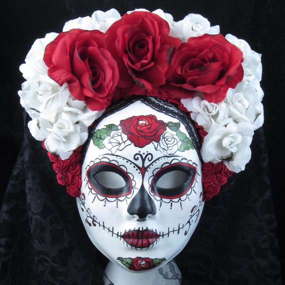 Right Red Mask for Day of the Dead/Dia de los